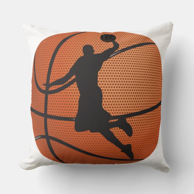 Basketball dunk throw pillow (Front)