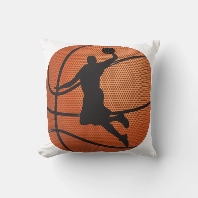 Basketball dunk throw pillow (Front)