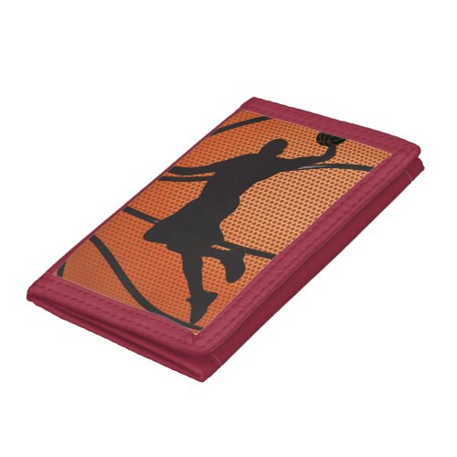 Basketball dunk trifold wallet