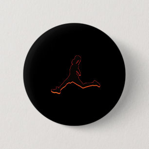 Basketball Dunking Silhouette Design Airtime Button