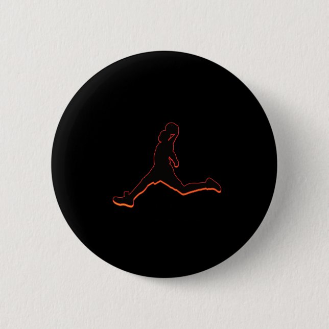 Basketball Dunking Silhouette Design Airtime  Button (Front)
