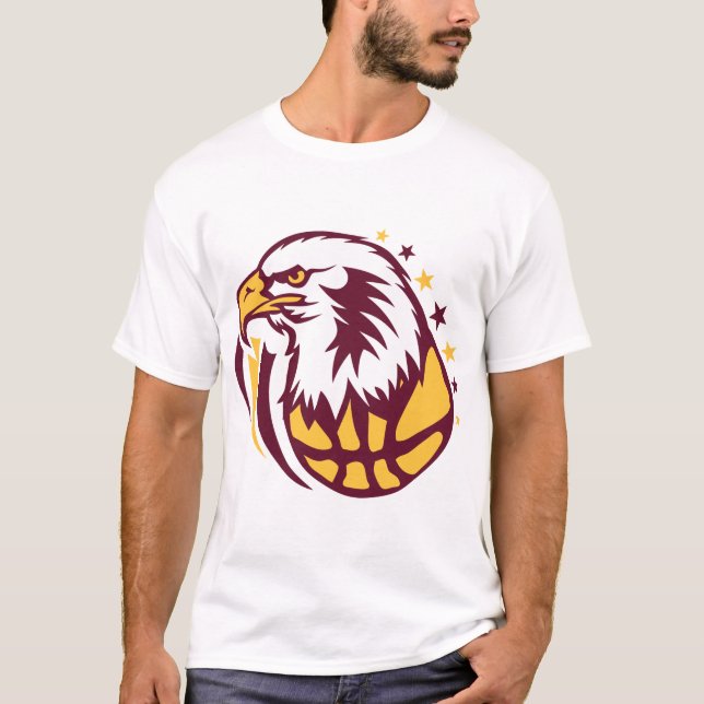 basketball eagle logo teagle design face carto T-Shirt (Front)