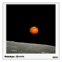 basketball earth from moon space universe wall decal