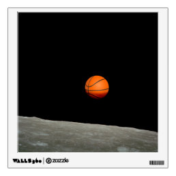 basketball earth from moon space universe wall decal