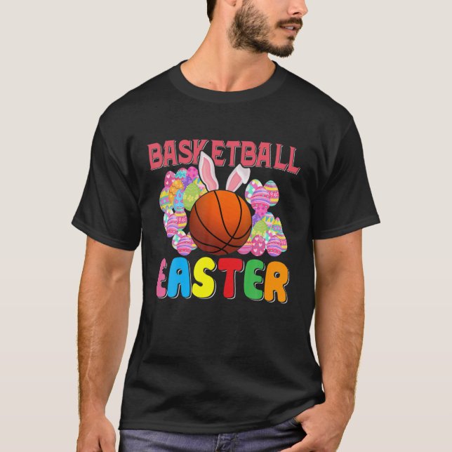 Basketball Easter Happy Easter Day Funny Basketbal T-Shirt (Front)