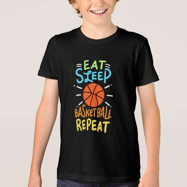 Basketball - Eat Sleep Basketball Repeat Tri-Blend Shirt (Front)
