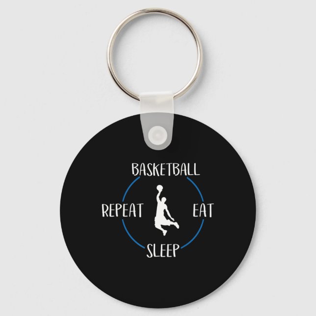 Basketball Eat Sleep Repeat Gift For Basketball Pl Keychain (Front)
