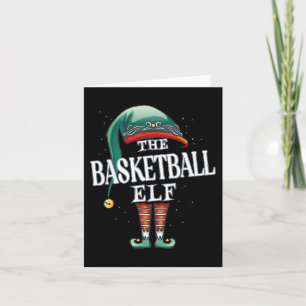 Basketball Elf Christmas Group Xmas Pajama Party Card
