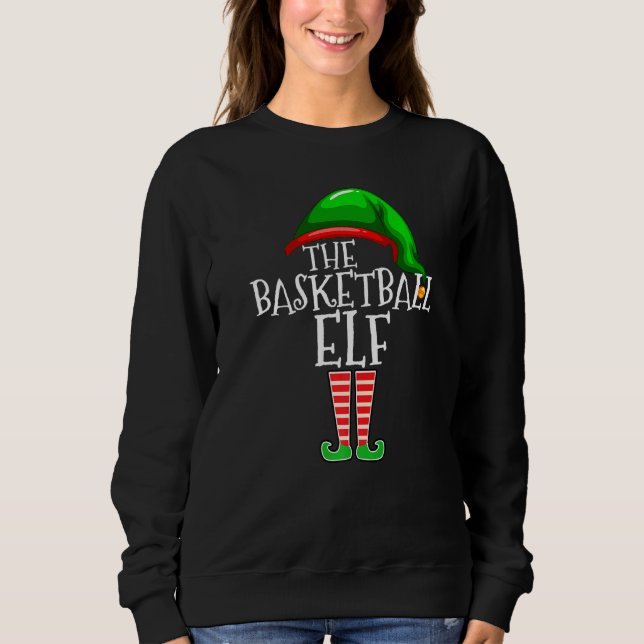 Basketball Elf Family Matching Group Christmas Cos Sweatshirt (Front)