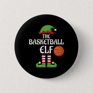Basketball Elf Family Matching Group Christmas Spo Button