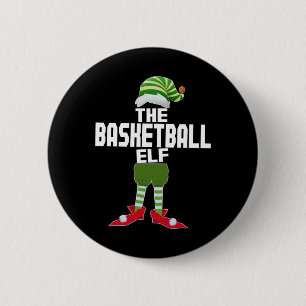 Basketball Elf Matching Family Group Christmas Par Button