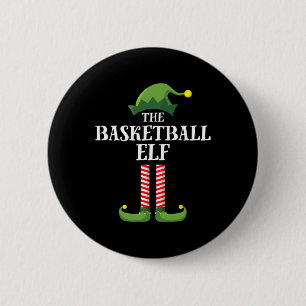 Basketball Elf Matching Family Group Christmas Par Button