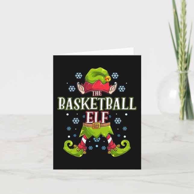 Basketball Elf Matching Family Group Christmas Par Card (Front)