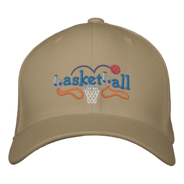 Basketball Embroidered Baseball Cap (Front)