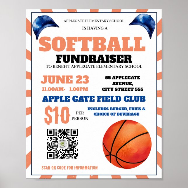 basketball event fundraiser school church coach poster (Front)