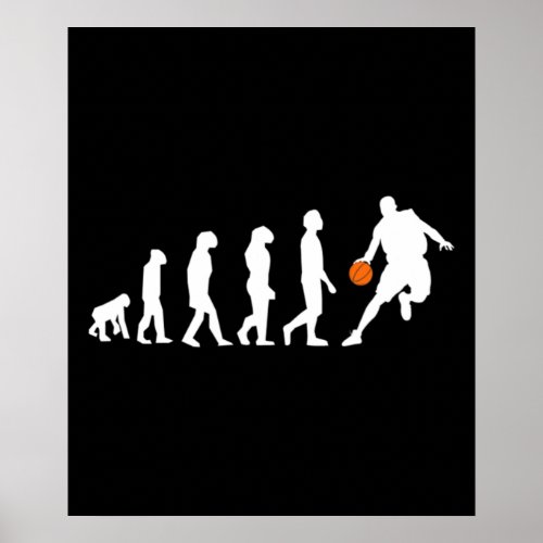 Basketball Evolution Of Humanity Funny Hoop Design Poster