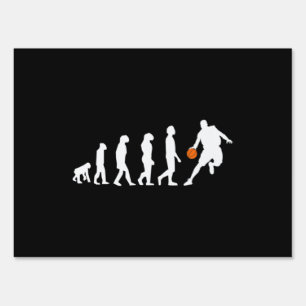 Basketball Evolution Of Humanity Funny Hoop Design Sign