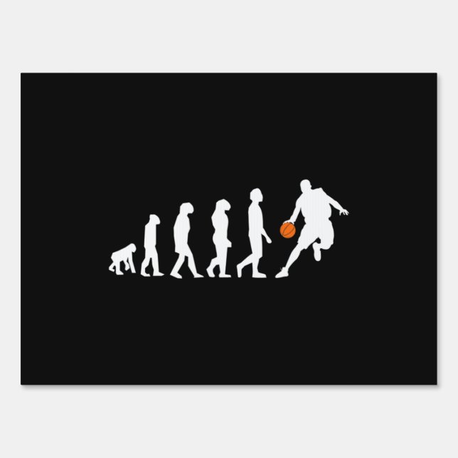 Basketball Evolution Of Humanity Funny Hoop Design Sign (Front)