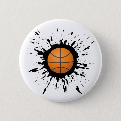 Basketball Explosion Pinback Button