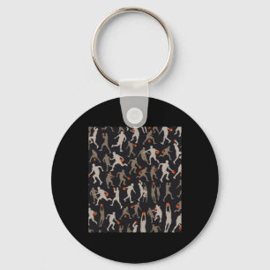 Basketball Fabric Black Patterns Keychain