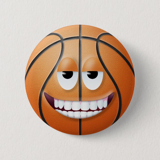 Basketball Face 2 Pinback Button (Front)