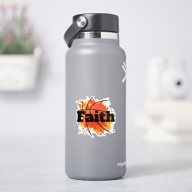 Basketball Faith Design With Splash Art Sticker (HydroFlask)