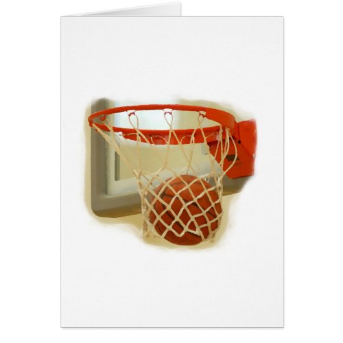 Basketball falling through hoop