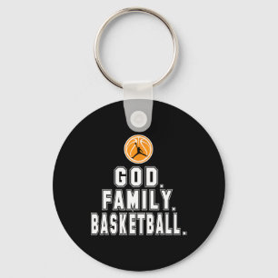 Basketball Family God Player Christian Keychain