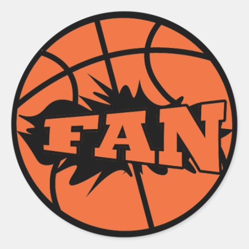 basketball fan classic round sticker