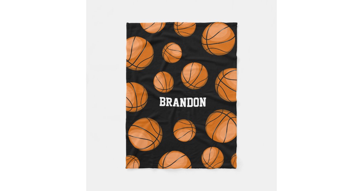 Basketball Fan Custom Name Black Fleece Blanket Zazzle Com