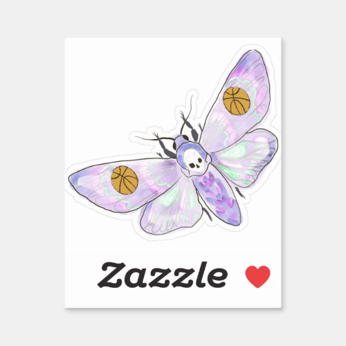 Basketball Fan Death Moth Sticker