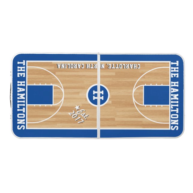 Basketball Fan Family | Custom Colors | Navy Beer Pong Table (Top)