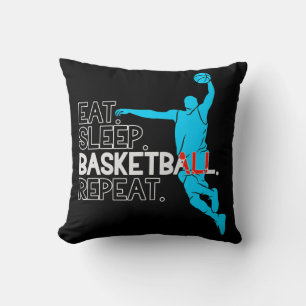 Basketball Fan Fun Gift - Eat Sleep Basketball Rep Throw Pillow