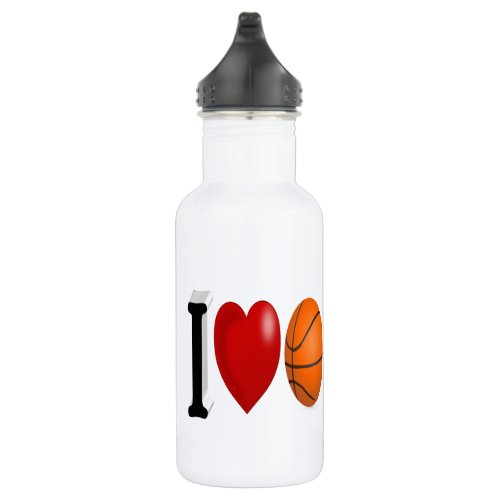 Basketball Fan half text  Stainless Steel Water Bottle
