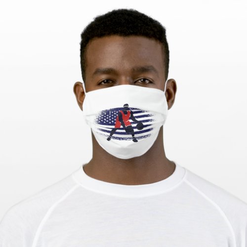Basketball Fan Jersey USA Flag Adult Cloth Face Mask