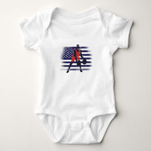 Basketball Fan Jersey USA Flag Baby Bodysuit