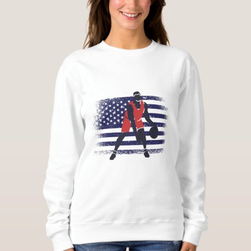 Basketball Fan Jersey USA Flag Sweatshirt