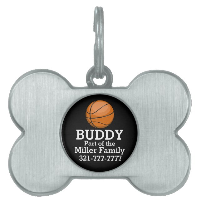 Basketball Fan Pet Tag (Front)