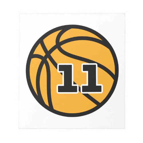 Basketball Fans Favorite Jersey Number 11 Notepad