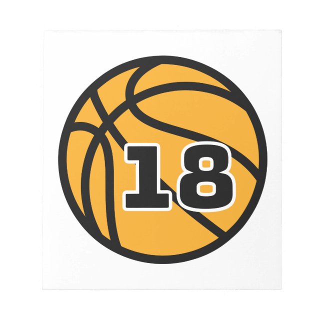 Basketball Fans Favorite Jersey Number #18 Notepad (Front)