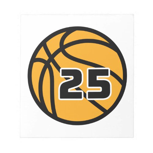 Basketball Fans Favorite Jersey Number 25 Notepad