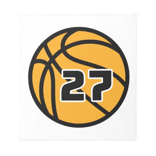Basketball Fans Favorite Jersey Number 27 Notepad