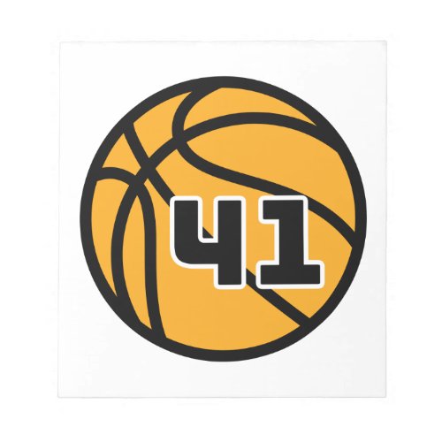 Basketball Fans Favorite Jersey Number 41 Notepad
