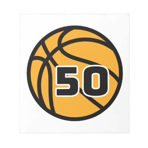 Basketball Fans Favorite Jersey Number 50 Notepad