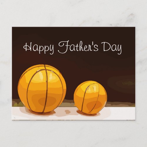 Basketball Father Day with big ball and small ball Postcard