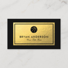 Basketball - Faux Gold Foil Business Card at Zazzle