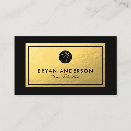 Basketball - Faux Gold Foil Business Card