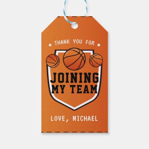 Basketball Favor Tag for Birthday Party Slam Dunk