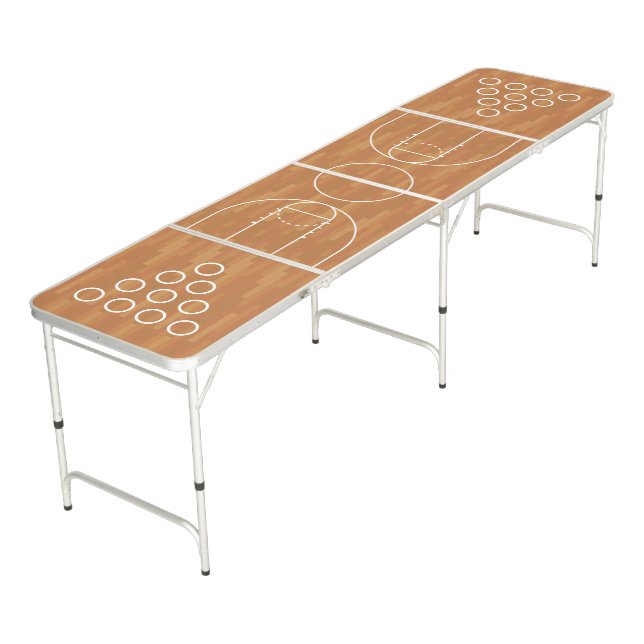 Basketball Field Drinking Beer Game Pong Table (Angled)