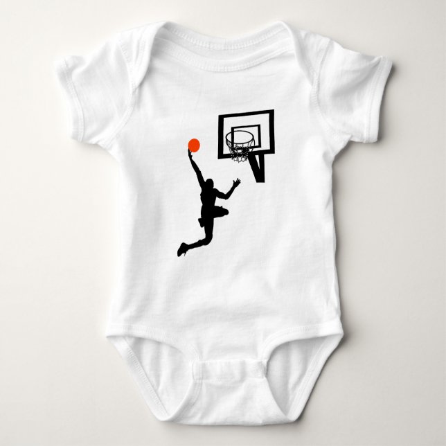 Basketball Figure Doing a Layup Baby Bodysuit (Front)